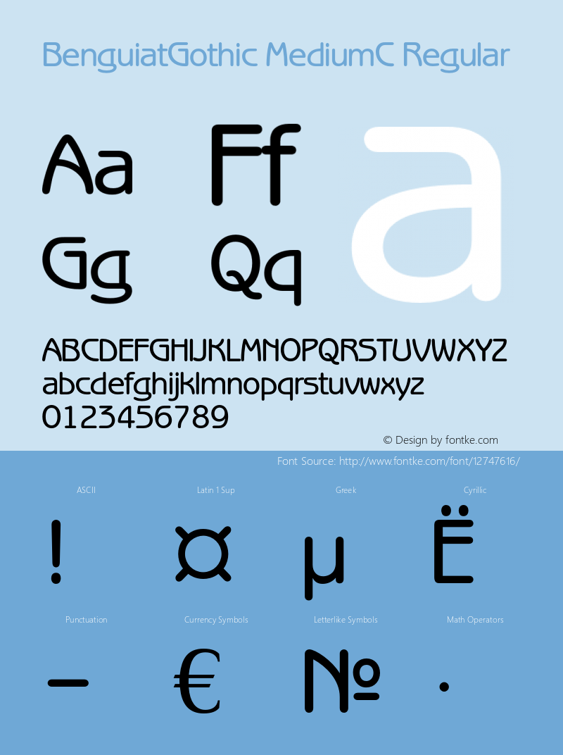 BenguiatGothic MediumC Regular OTF 1.0;PS 001.000;Core 116;AOCW 1.0 161 Font Sample