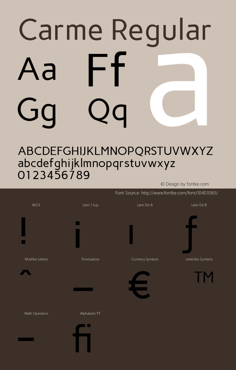 Carme Regular 1.000 Font Sample