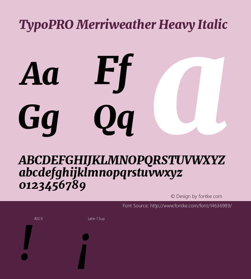 TypoPRO Merriweather Heavy Italic Version 1.001 Font Sample