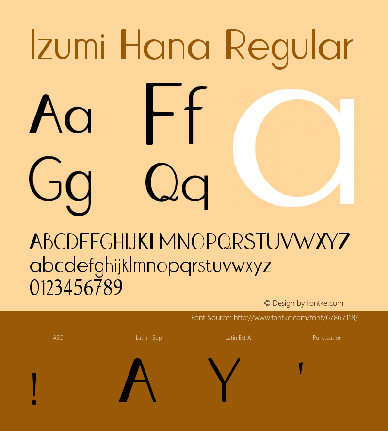 Izumi Hana Version 1.001;Fontself Maker 3.5.1 Font Sample