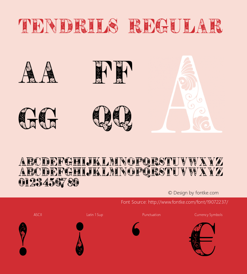 Tendrils Regular Version 1.000 Font Sample