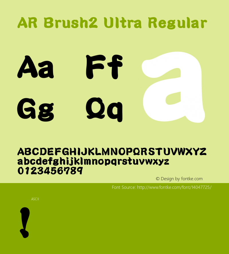 AR Brush2 Ultra Regular Version 2.10 Font Sample