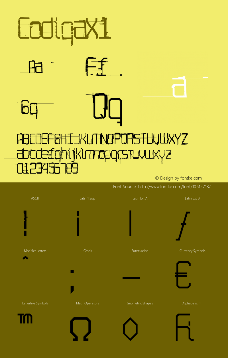 CodigaX1 ☞ Version 1.000;PS 001.000;hotconv 1.0.38;com.myfonts.easy.andinistas.codiga.x1.wfkit2.version.2YeS Font Sample