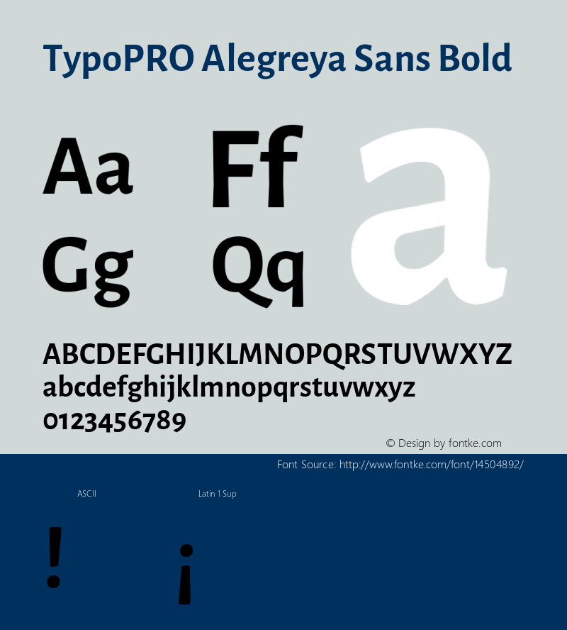 TypoPRO Alegreya Sans Bold Version 1.000;PS 001.000;hotconv 1.0.70;makeotf.lib2.5.58329 DEVELOPMENT Font Sample