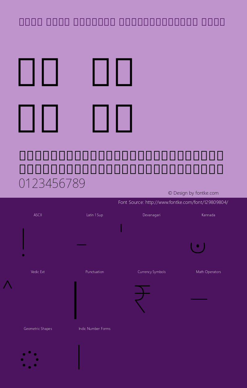 Noto Sans Kannada SemiCondensed Thin Version 2.001; ttfautohint (v1.8.3) -l 8 -r 50 -G 200 -x 14 -D knda -f none -a qsq -X 