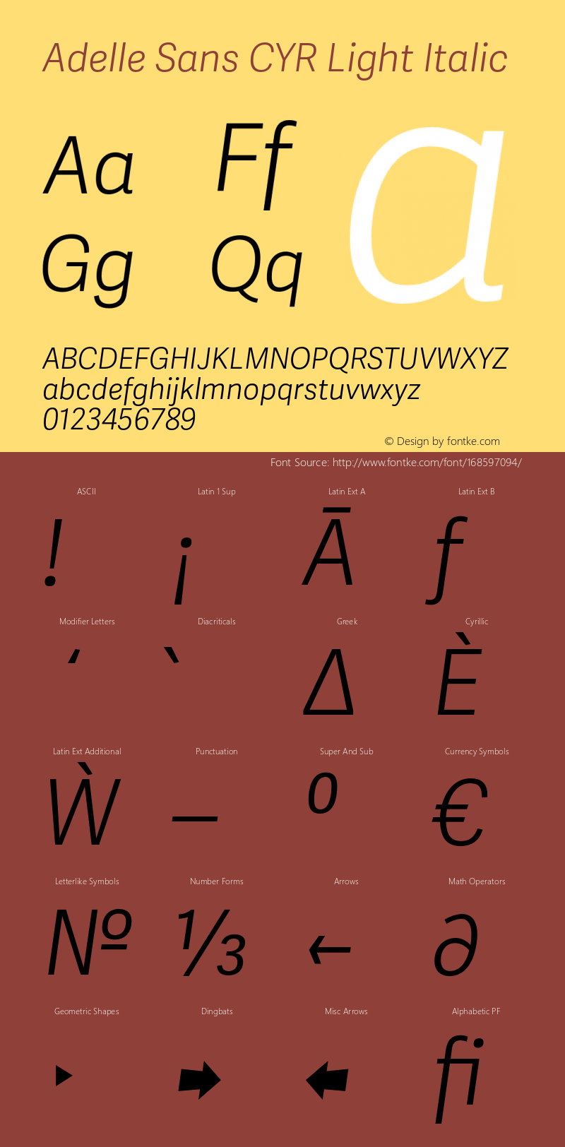 Adelle Sans CYR Light Italic Version 3.000;hotconv 1.0.109;makeotfexe 2.5.65596图片样张