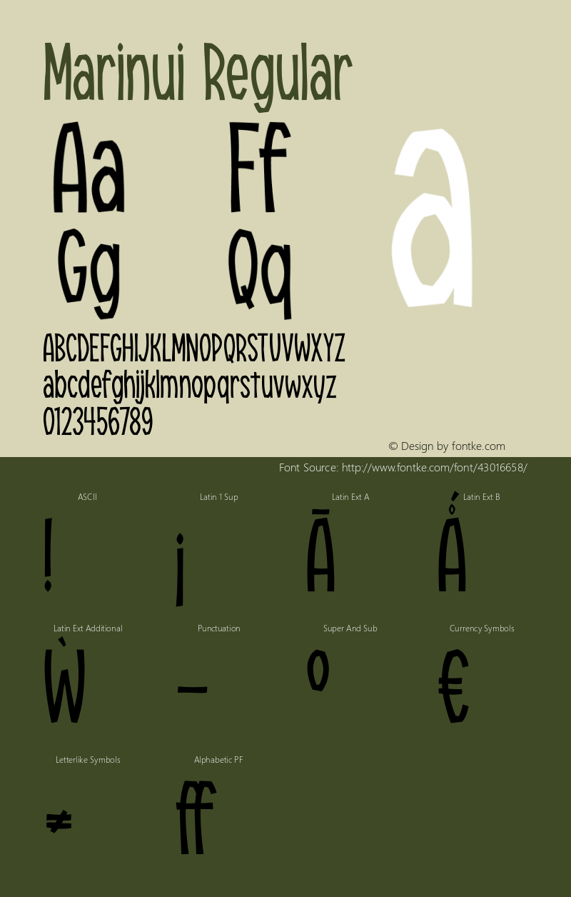 Marinui Version 1.000 Font Sample