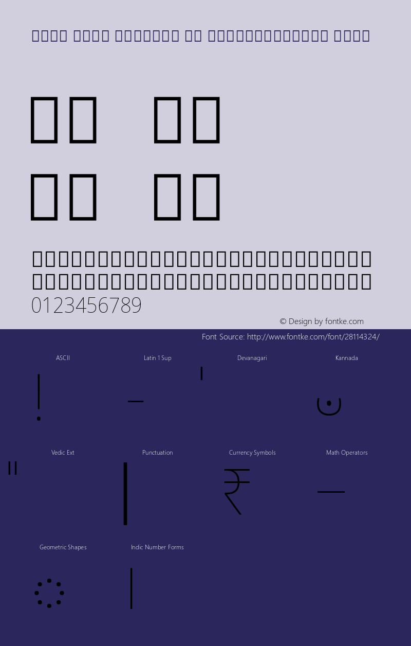 Noto Sans Kannada UI SemiCondensed Thin Version 2.000;GOOG;noto-source:20181019:f8f3770;ttfautohint (v1.8.2) Font Sample