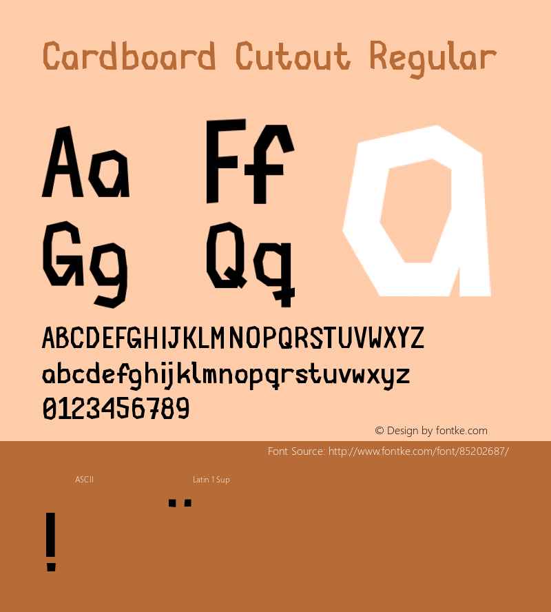 Cardboard Cutout Version 1.00;November 23, 2020;FontCreator 13.0.0.2683 64-bit Font Sample