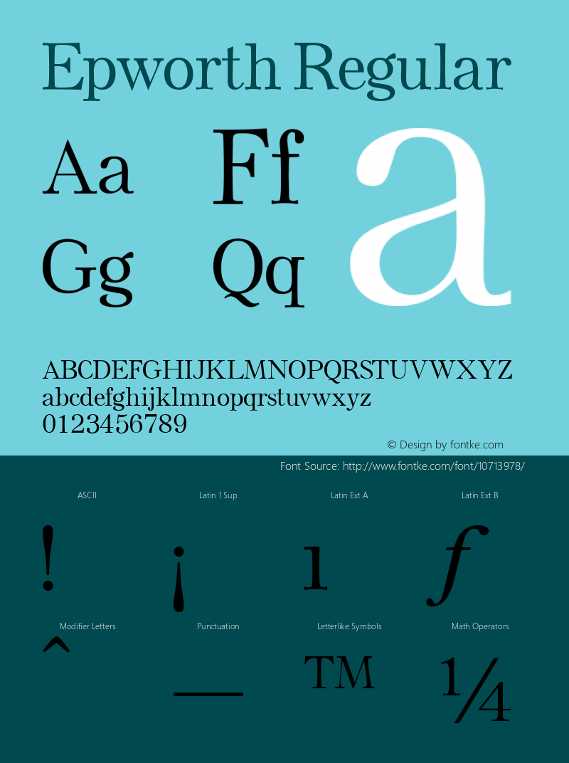 Epworth Regular Altsys Fontographer 4.0.3 2/6/94 Font Sample