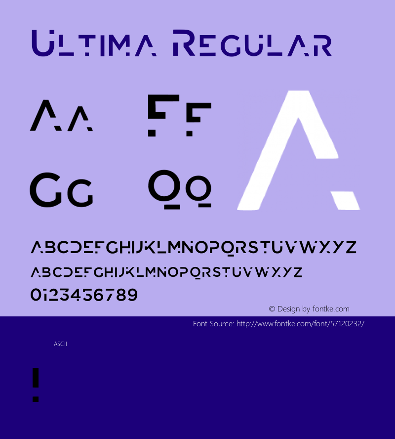Ultima Regular Version 001.001 Font Sample
