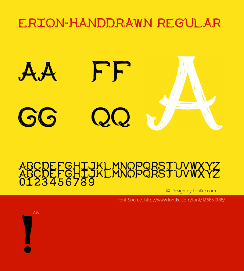 Erion-Handdrawn Version 1.0 Font Sample