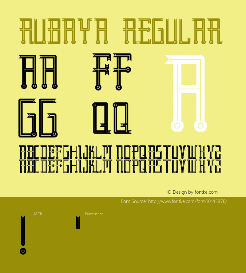 Rubaya Regular Version 001.000 Font Sample