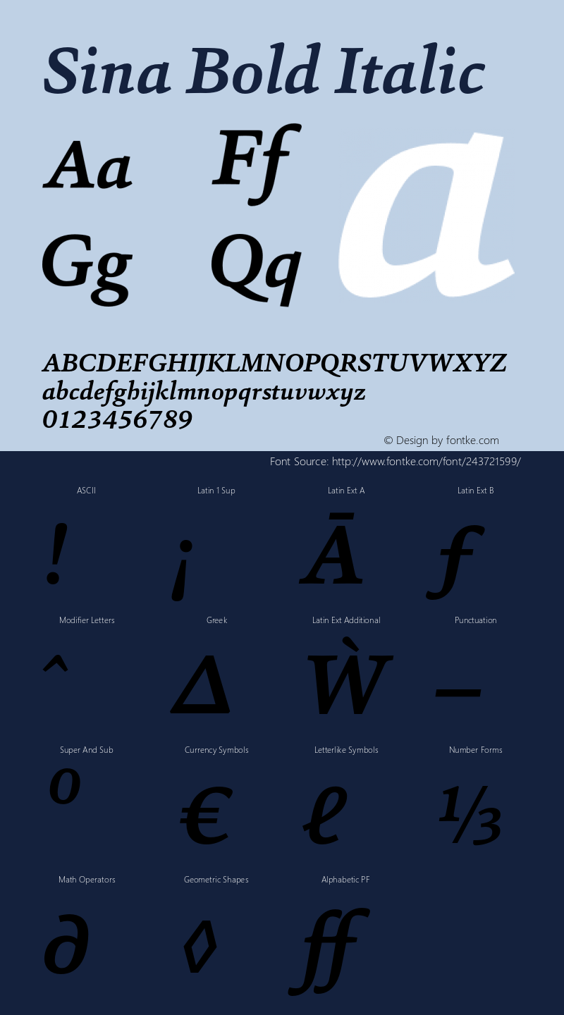 Sina Bold Italic Version 1.000 (2013-06-16) | FøM Fix图片样张