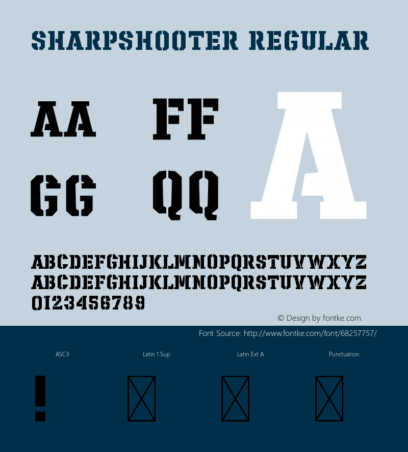 Sharpshooter Version 1.001;Fontself Maker 3.5.1 Font Sample