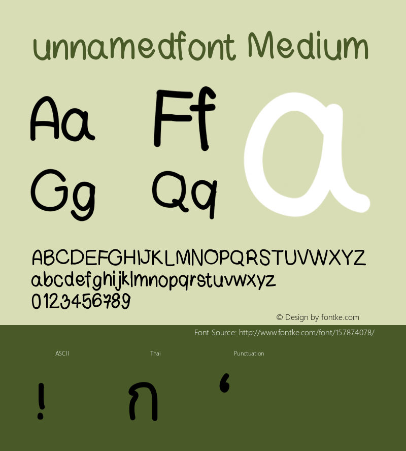 unnamedfont Version 001.000 Font Sample