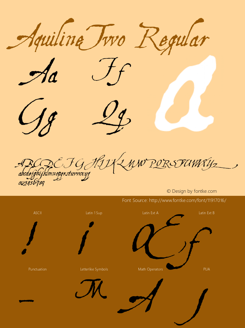 AquilineTwo Regular 1.0 2004-11-06 Font Sample