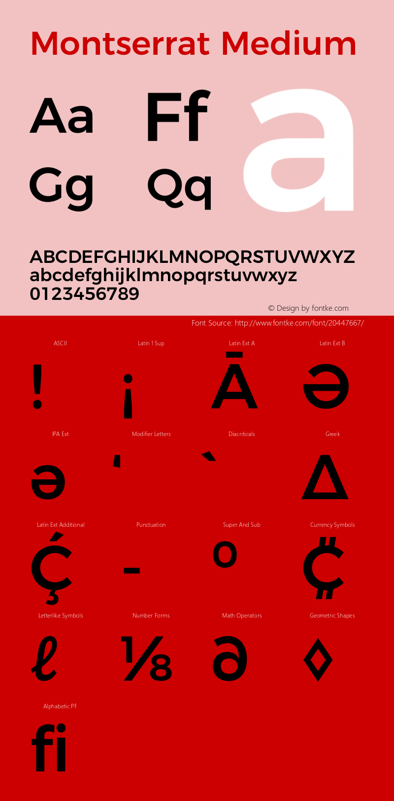 Montserrat-Medium Version 4.000 Font Sample