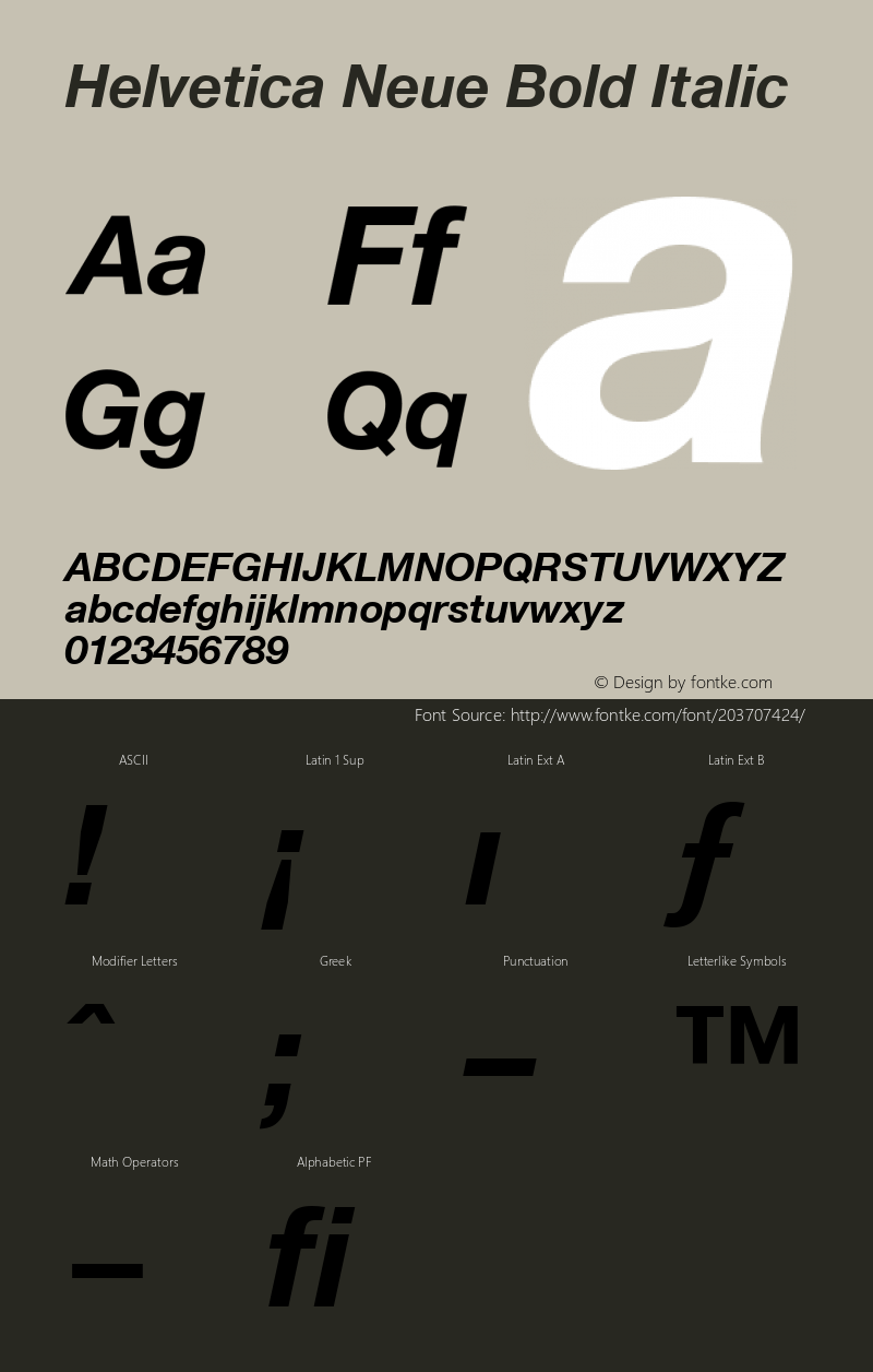 Helvetica 76 Bold Italic 001.101图片样张