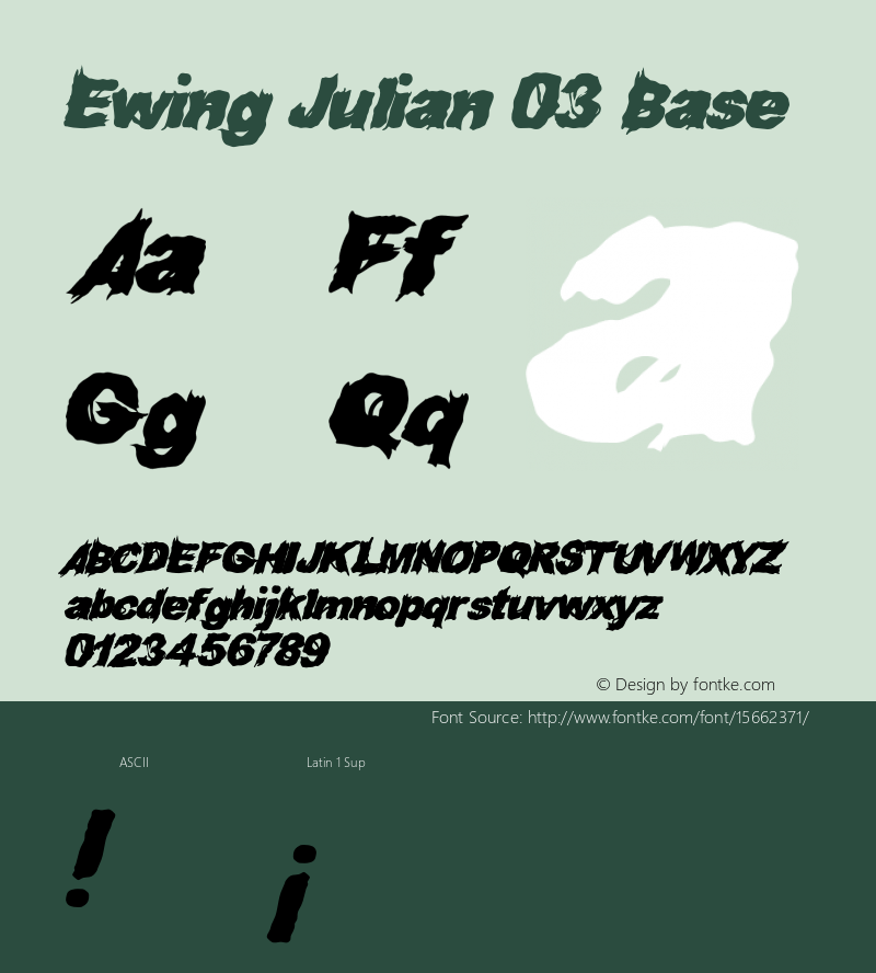 Ewing Julian 03 Base Version 1.000 Font Sample