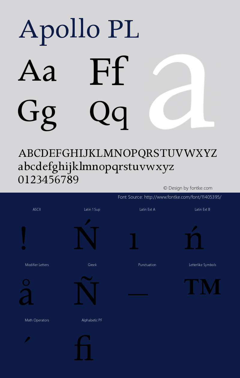 Apollo PL Version 001.000 Font Sample