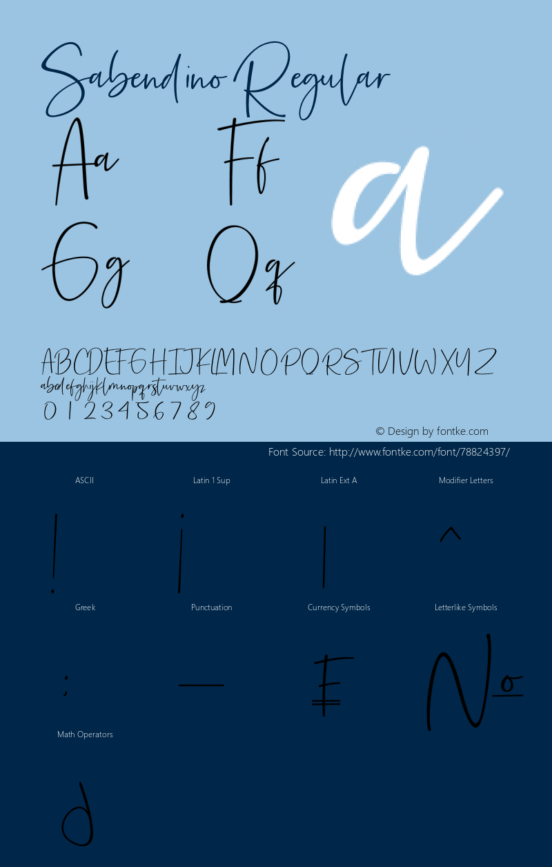 Sabendino Version 1.00;July 21, 2019;FontCreator 11.5.0.2422 64-bit Font Sample