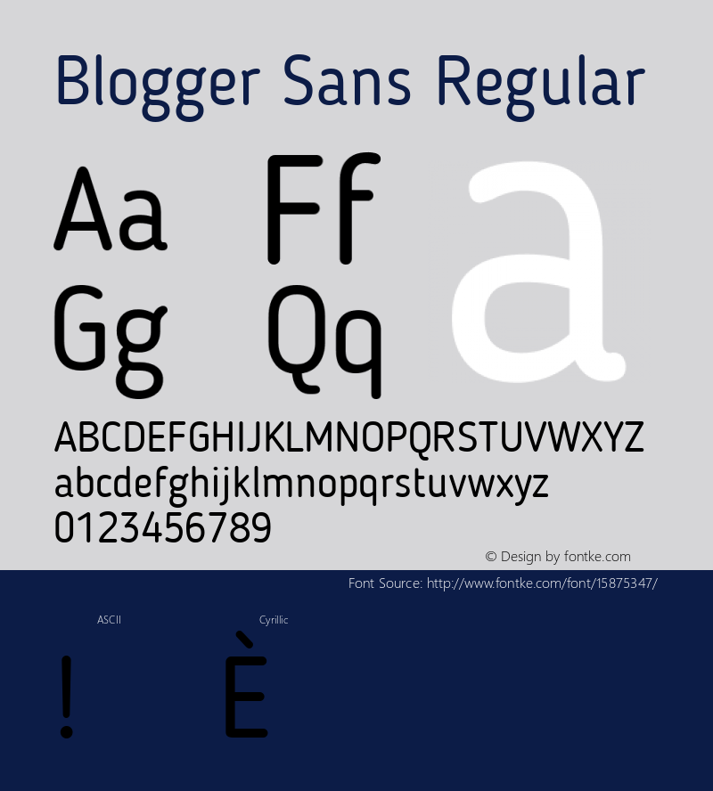 Blogger Sans Regular 1.21; CC 4.0 BY-ND; ttfautohint (v1.4.1) Font Sample