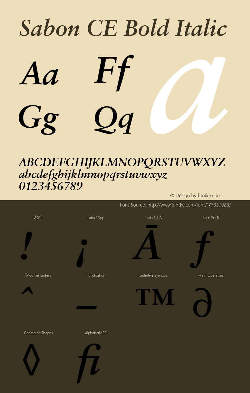 Sabon CE Bold Italic 001.002图片样张