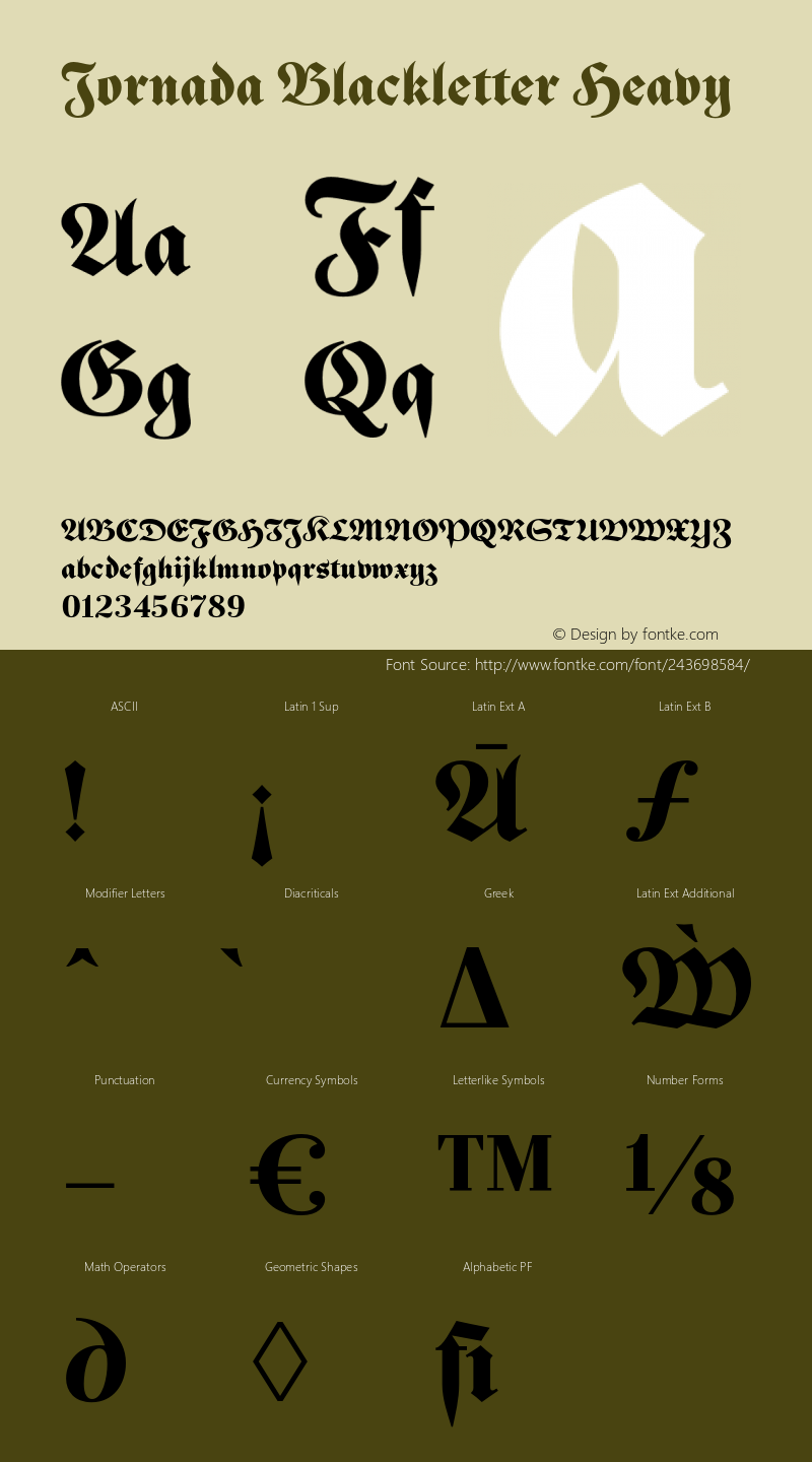 Jornada Blackletter Heavy Version 1.000;PS 001.000;hotconv 1.0.88;makeotf.lib2.5.64775图片样张