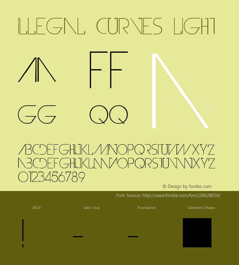 IllegalCurves-Light Version 001.000 Font Sample