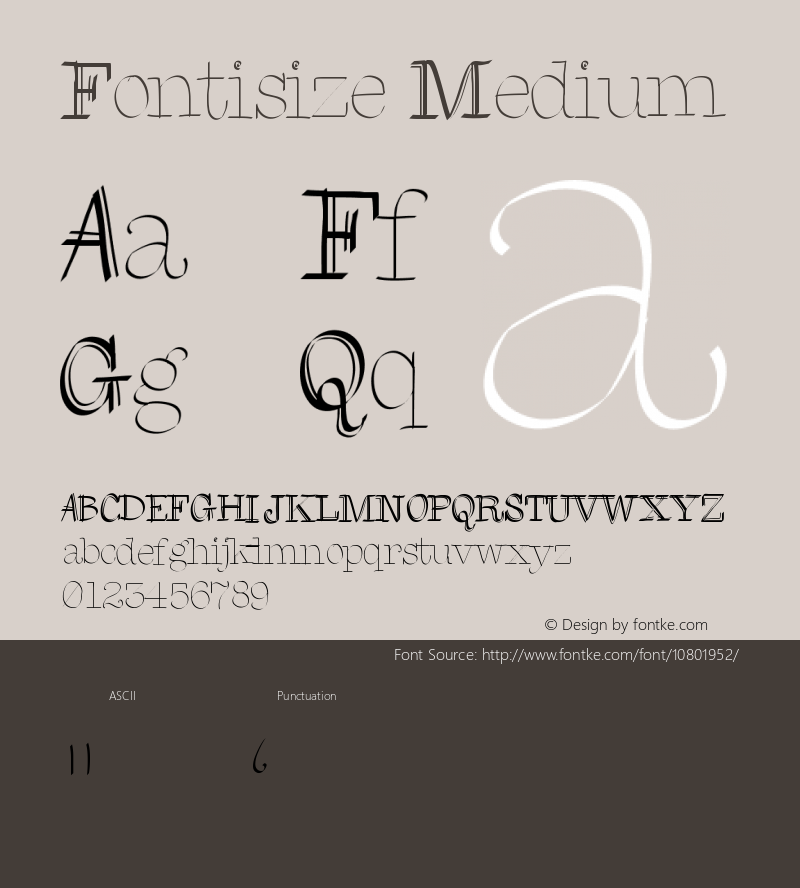 Fontisize Medium Version 001.000 Font Sample