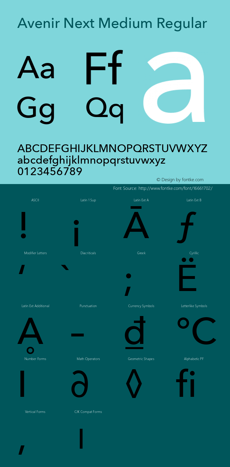 Avenir Next Medium Regular 8.0d5e5 Font Sample