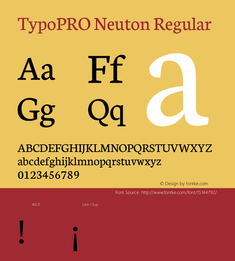 TypoPRO Neuton Regular Version 1.43 Font Sample