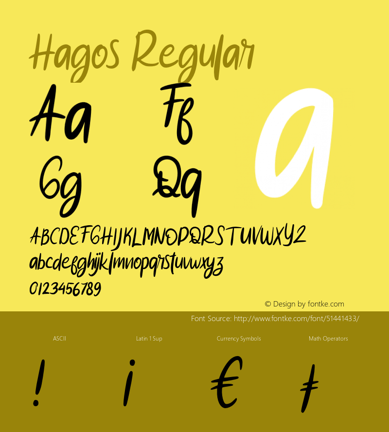 Hagos Version 1.000 Font Sample