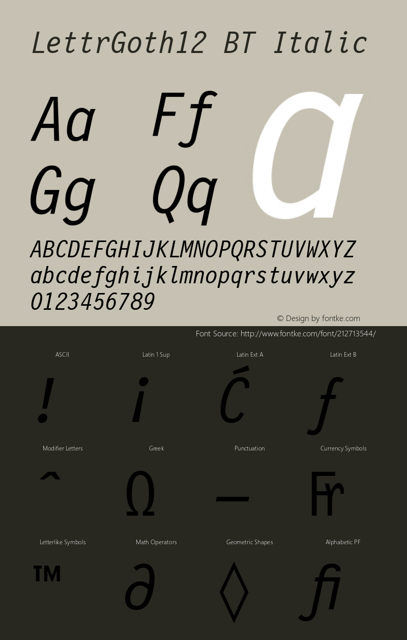 LettrGoth12 BT Italic Version 1.01 emb4-OT图片样张