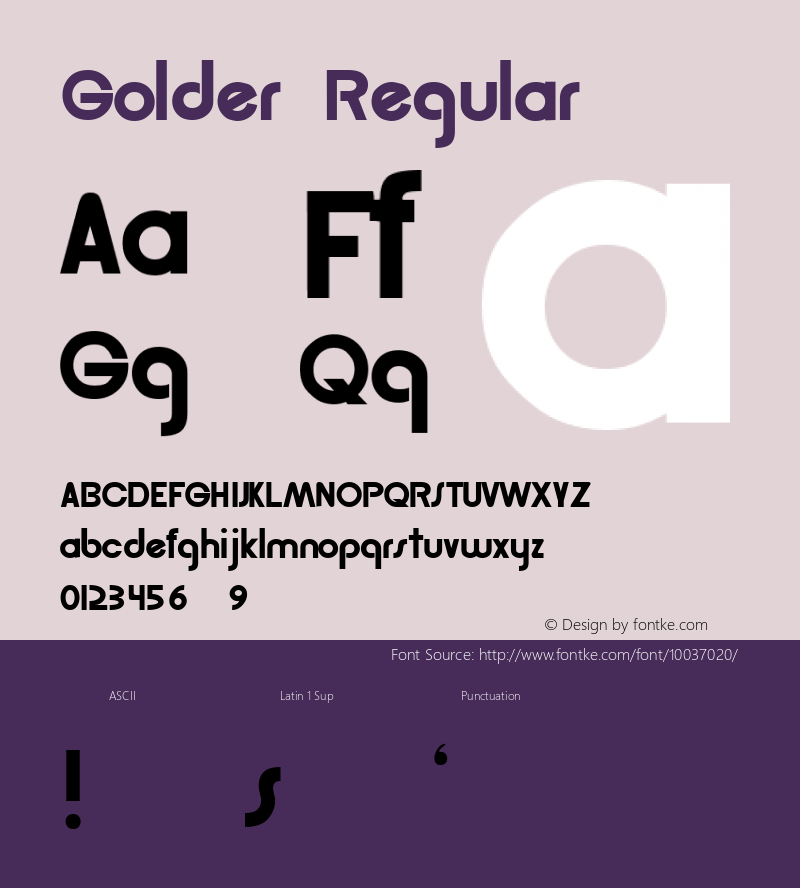 Golder Regular Altsys Fontographer 3.5  3/7/92 Font Sample