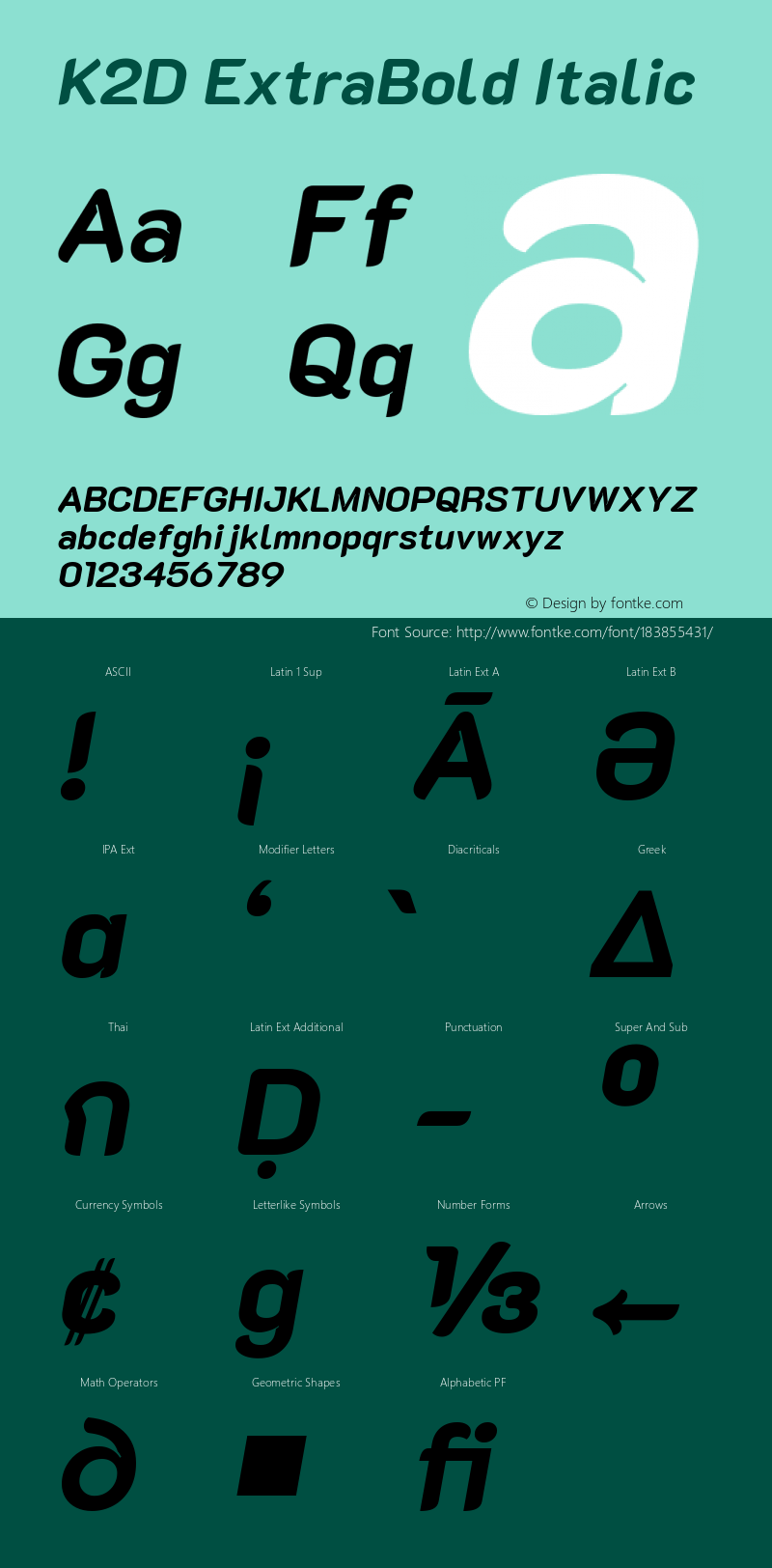 K2D ExtraBold Italic Version 1.000; ttfautohint (v1.6)图片样张