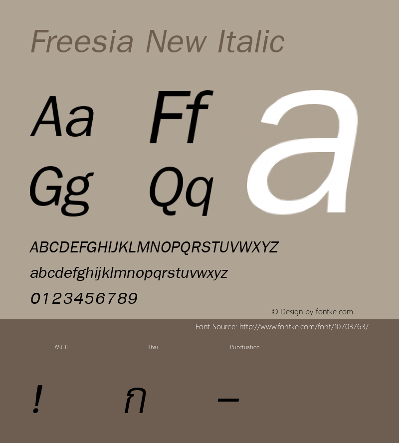 Freesia New Italic 001.000 Font Sample