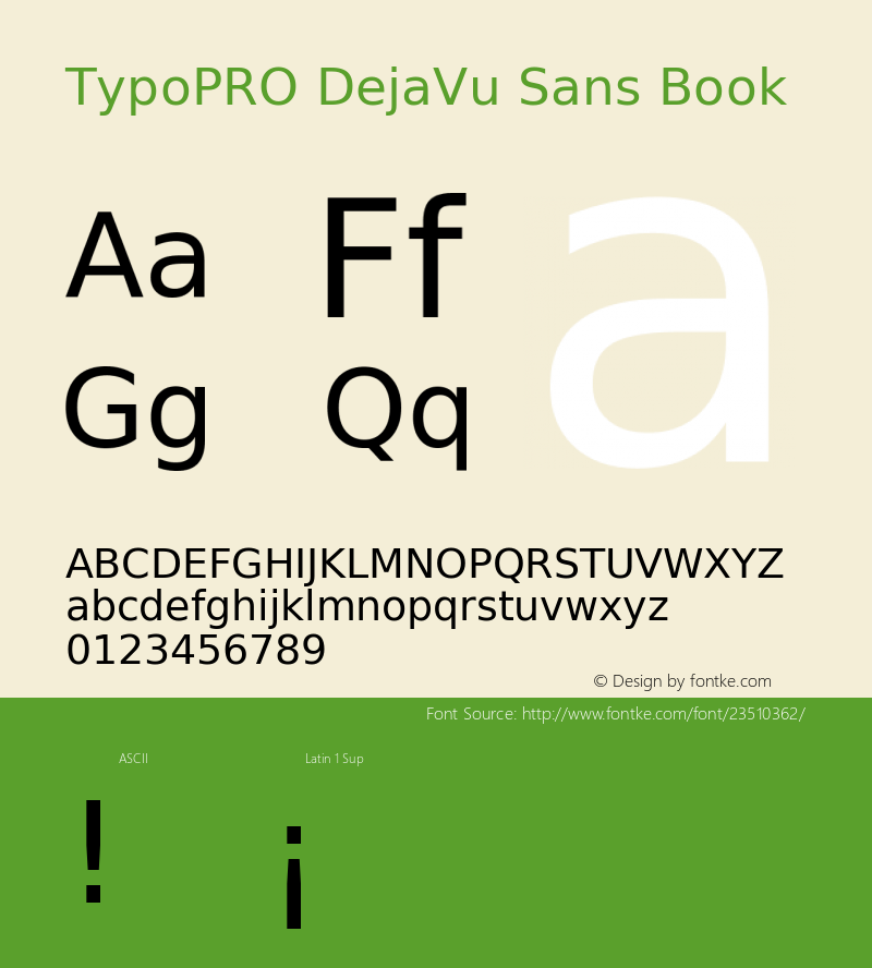 TypoPRO DejaVu Sans Version 2.37 Font Sample