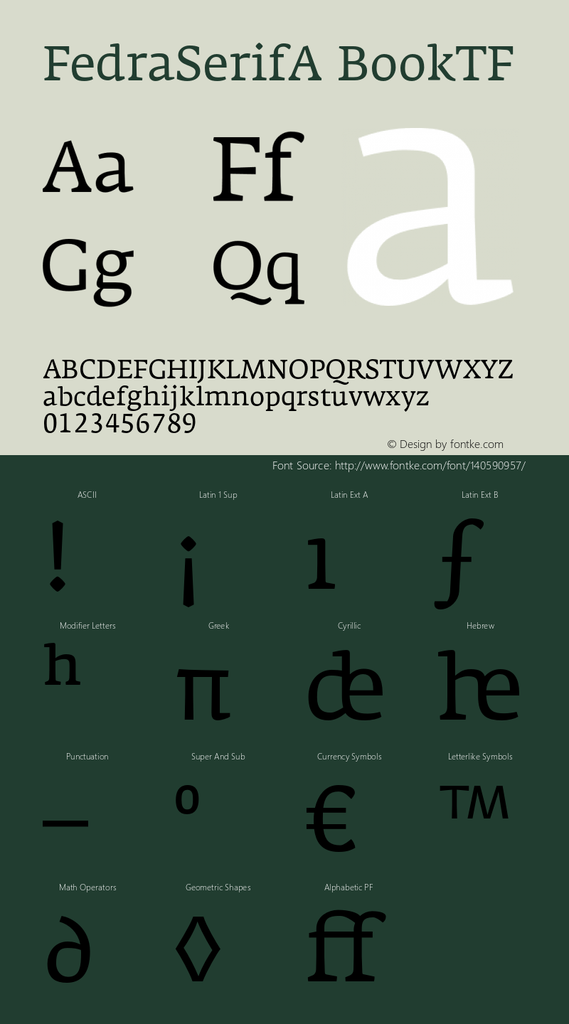 FedraSerifA-BookTF 001.000 Font Sample