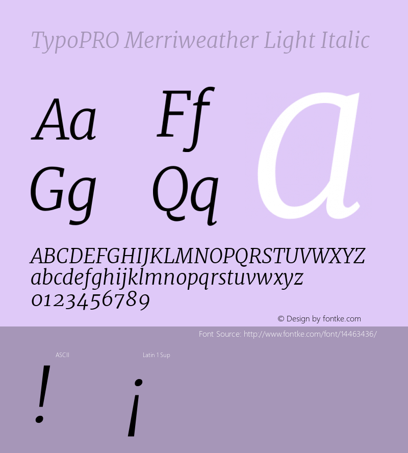 TypoPRO Merriweather Light Italic Version 1.001 Font Sample