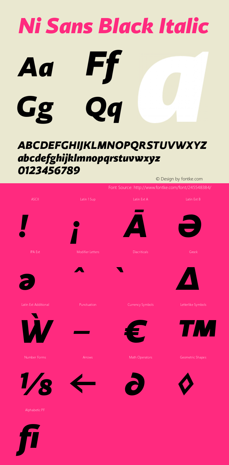 Ni Sans Black Italic Version 1.000;PS 001.000;hotconv 1.0.88;makeotf.lib2.5.64775图片样张