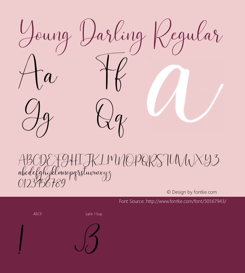 Young & Darling Version 1.000 Font Sample