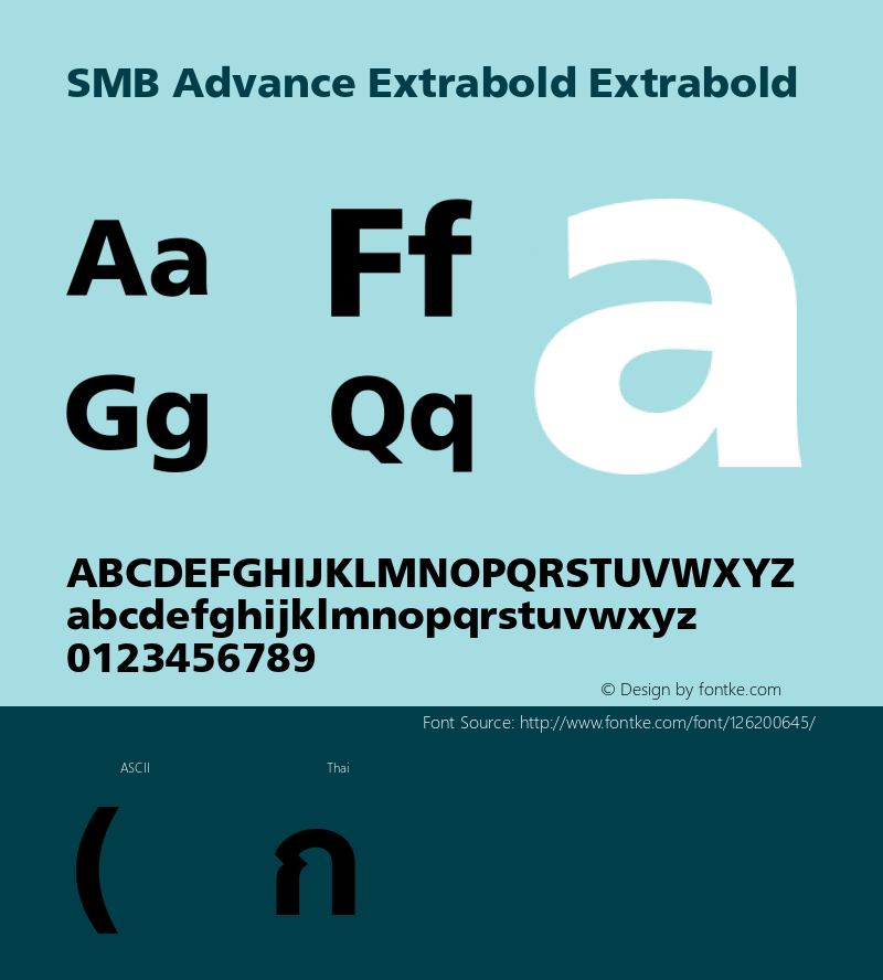 SMB Advance Extrabold Version Font Sample