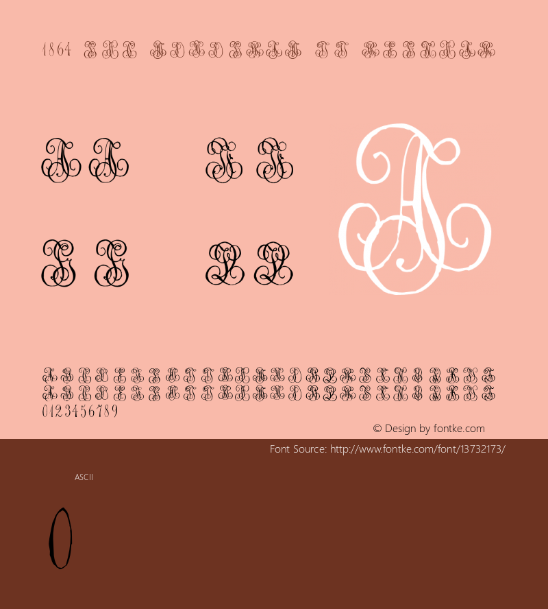 1864 GLC Monogram IJ Regular Version 1.000 Font Sample