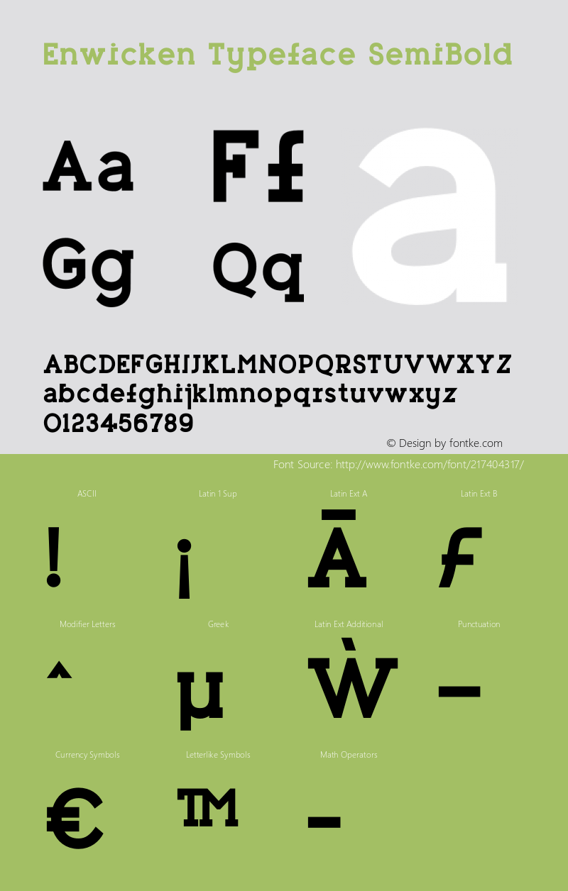 Enwicken Typeface SemiBold Version 1.000;FEAKit 1.0图片样张