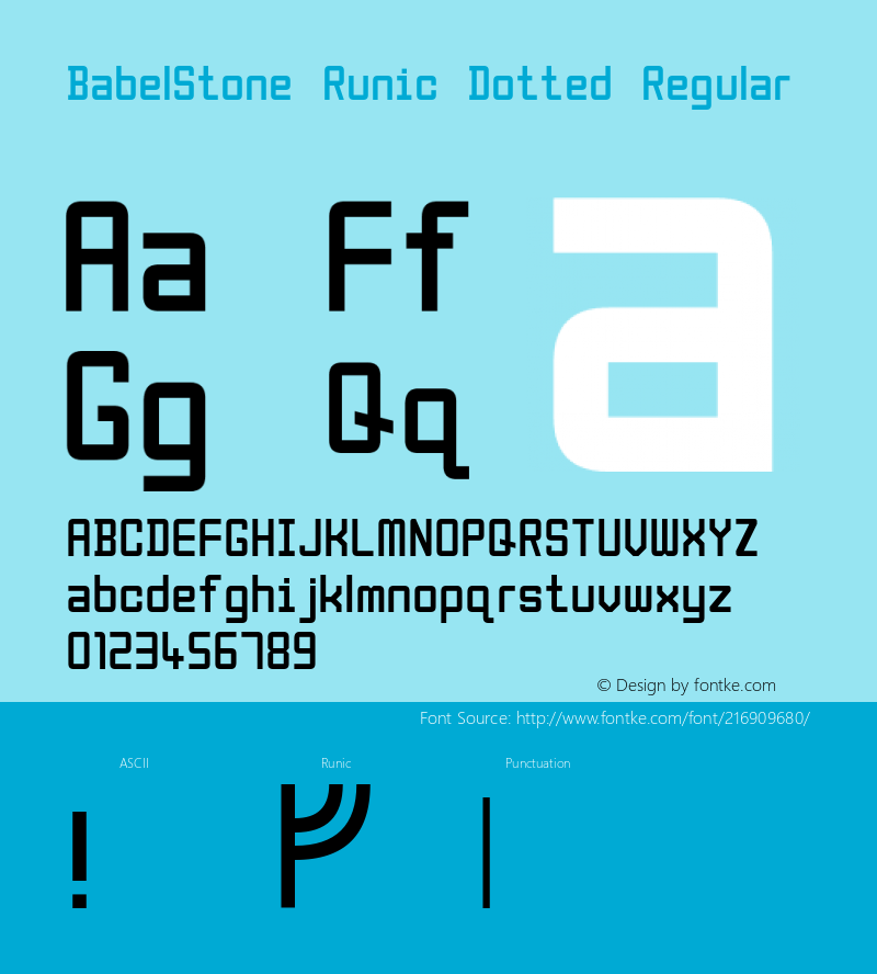 BabelStone Runic Dotted Version 3.003 March 14, 2022图片样张