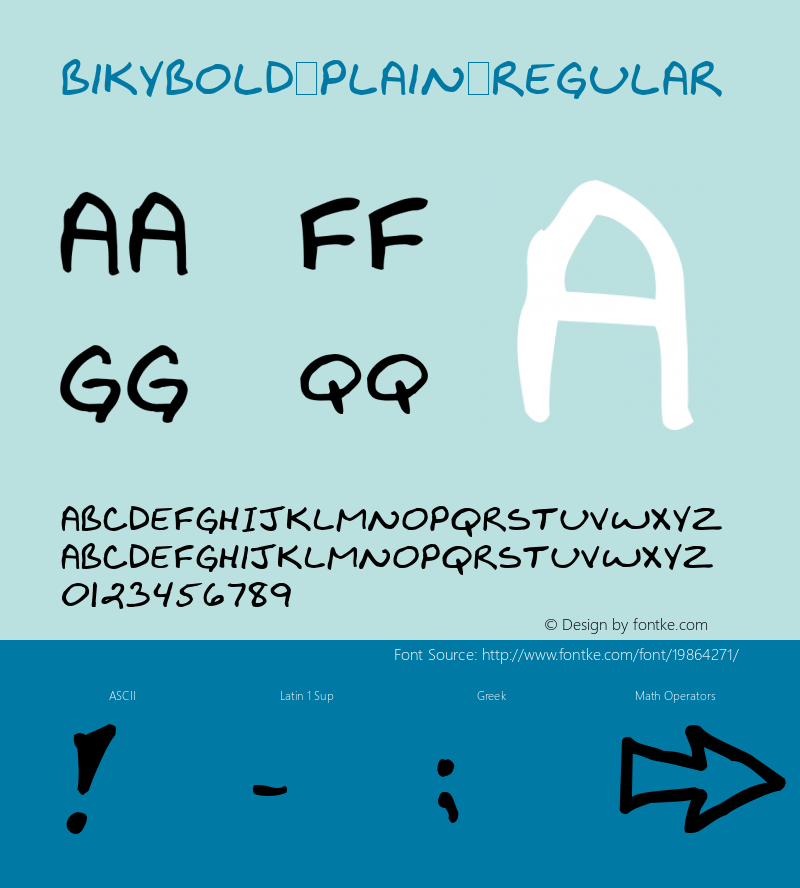 BikyBold Plain:  Font Sample