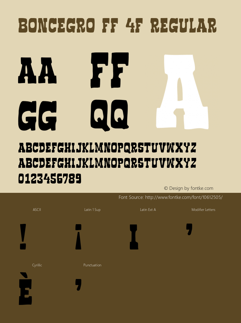 Boncegro FF 4F Regular 1.0 Font Sample