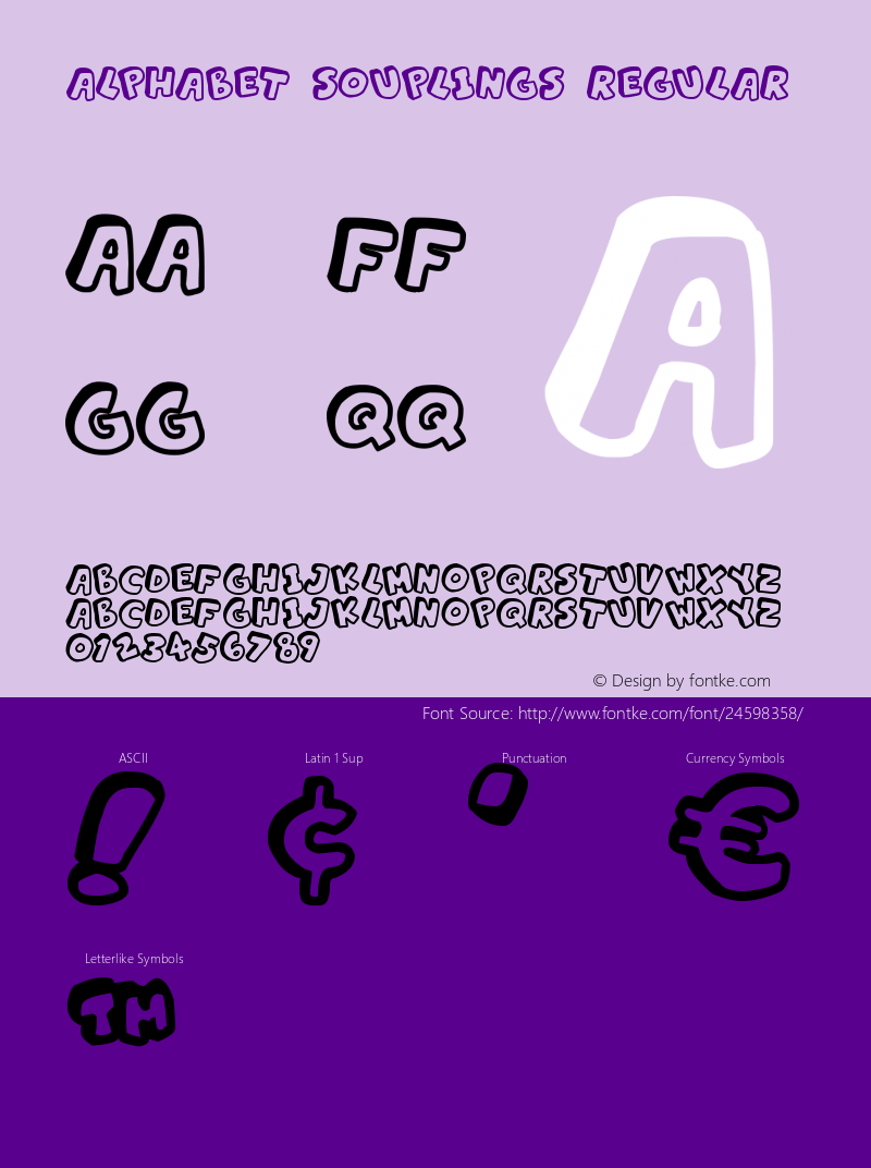 Alphabet Souplings Version 1.10 November 16, 2017 Font Sample